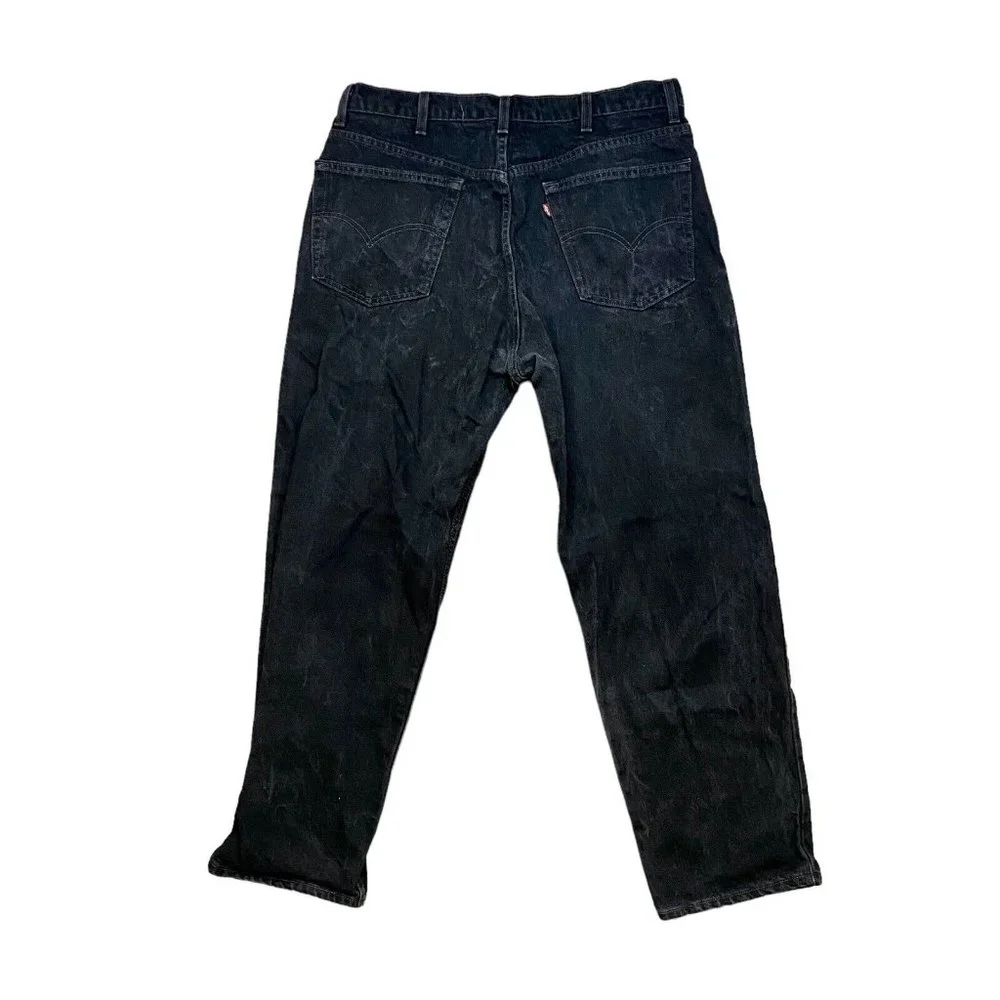Vintage 90s Levi's 550 Black Denim‎ Jeans Relaxed Fit Made in USA Men's 40x30